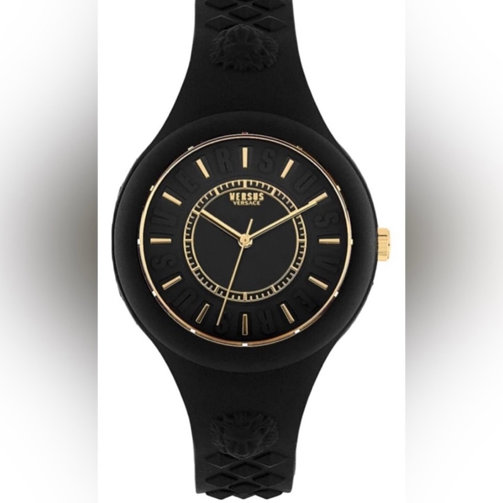 Versace Versus Black Silicone Strap Watch